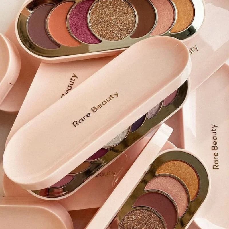 Fashion Rare Beauty 7 Color Liquid Eye Shadow Plate Pearlescent Glitter High Gloss Brightening Makeup Highlight Powder Mirror