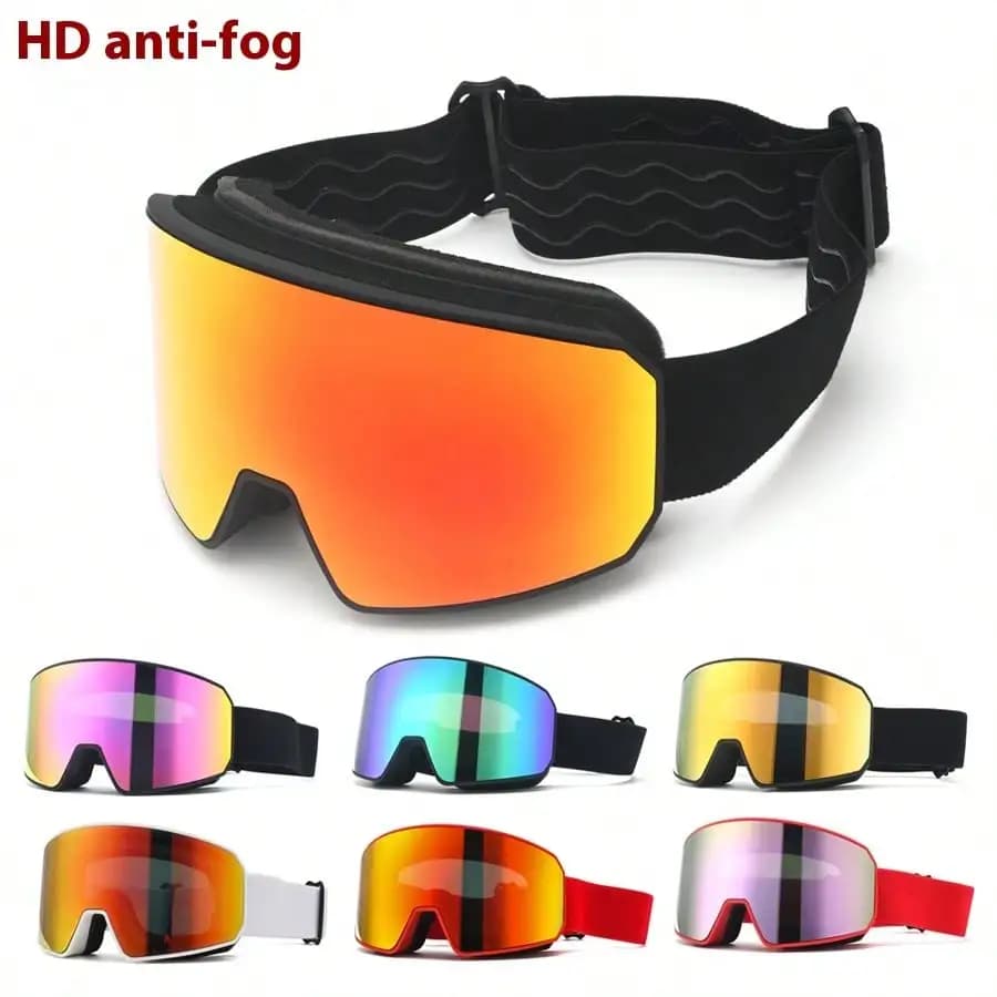 Double-Layer Anti-Fog Ski Goggles, UV Block Outdoor Sports Glasses, Snow Mountain Hiking Winter Eye Protector Gear Set