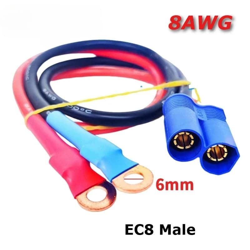Connettore per avviamento auto EC8 con terminali da 6 mm, cavo in silicone 8AWG ad alta corrente, connettore a banana maschio/femmina per batteria di aeromodelli