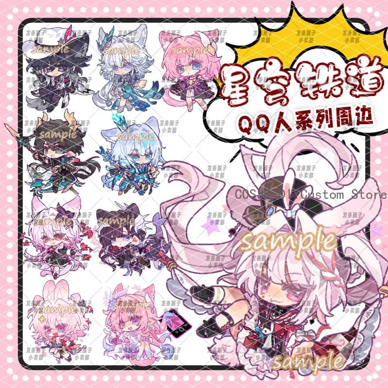 Gioco Honkai: Star Rail Yao Guang Ashveil Sparxie ‌ Spilla a bottone per cosplay anime, spilla a forma di cartone animato, distintivo per zaino, ciondolo in acrilico