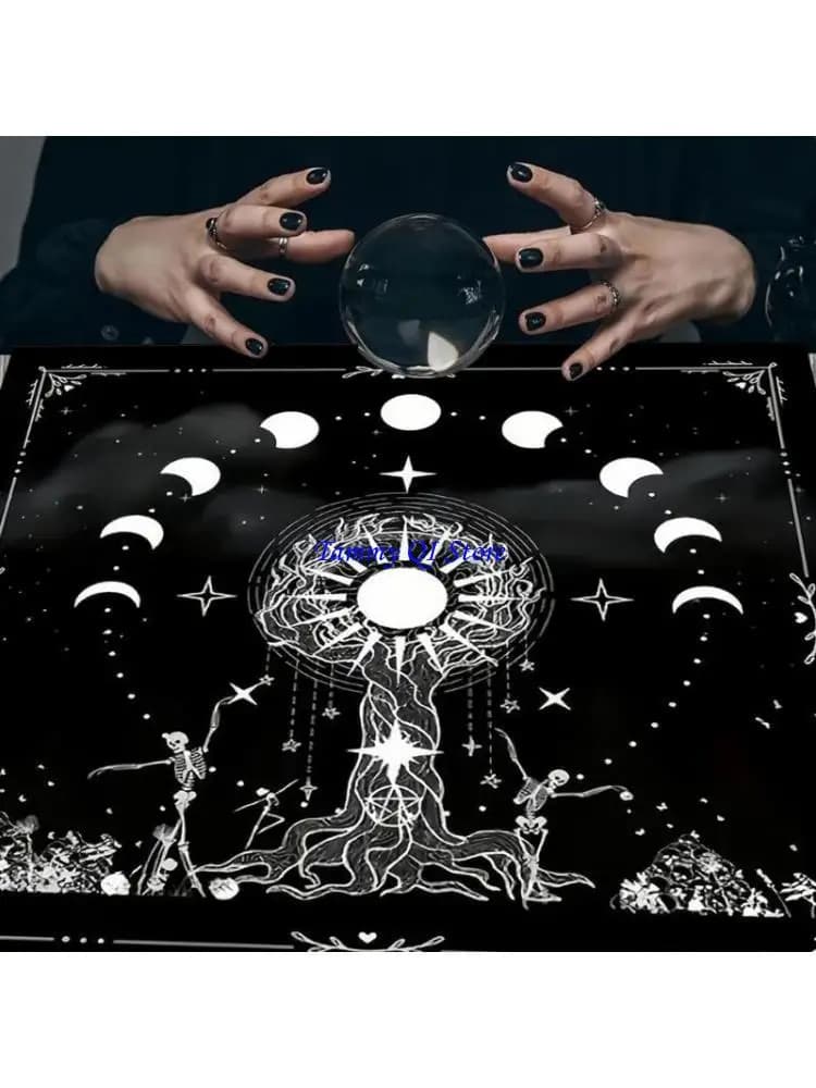 F1fd Celestials Tarche fiori Tovagliatore Sole e Luna Sacrificio divinazione tessuti per lettura delle carte