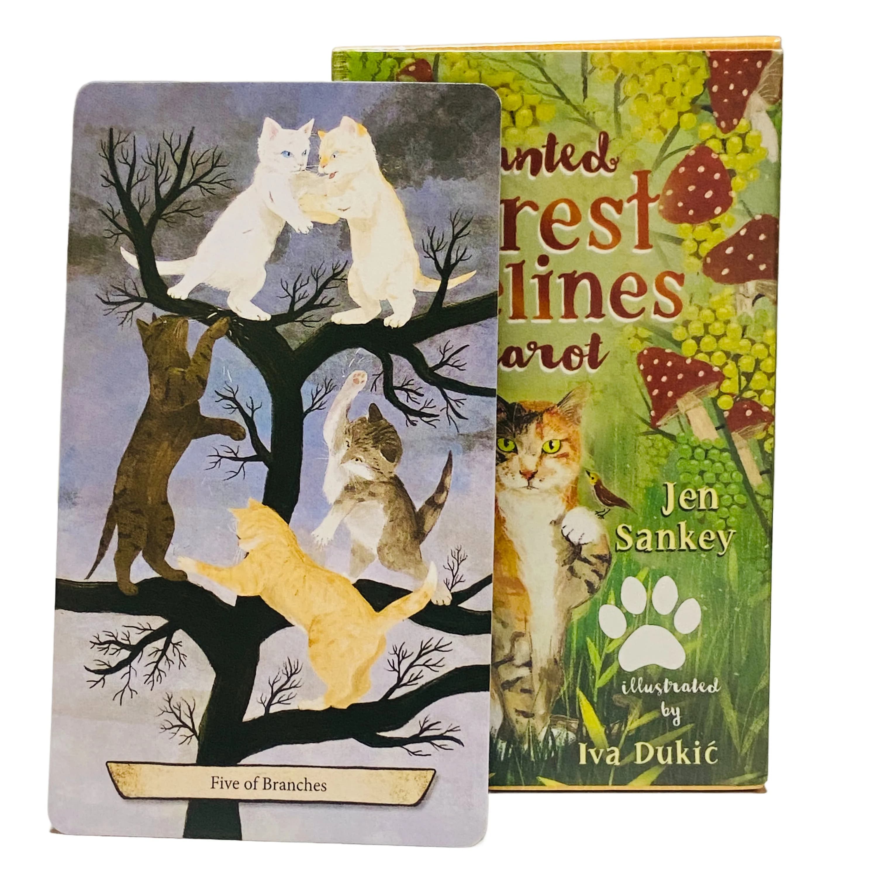 Carte dei Tarocchi Felini della Foresta Incantata 78 Pezzi: Il Potere della Catomancia, Carte dei Tarocchi con Gattini Carini per Amanti dei Gatti