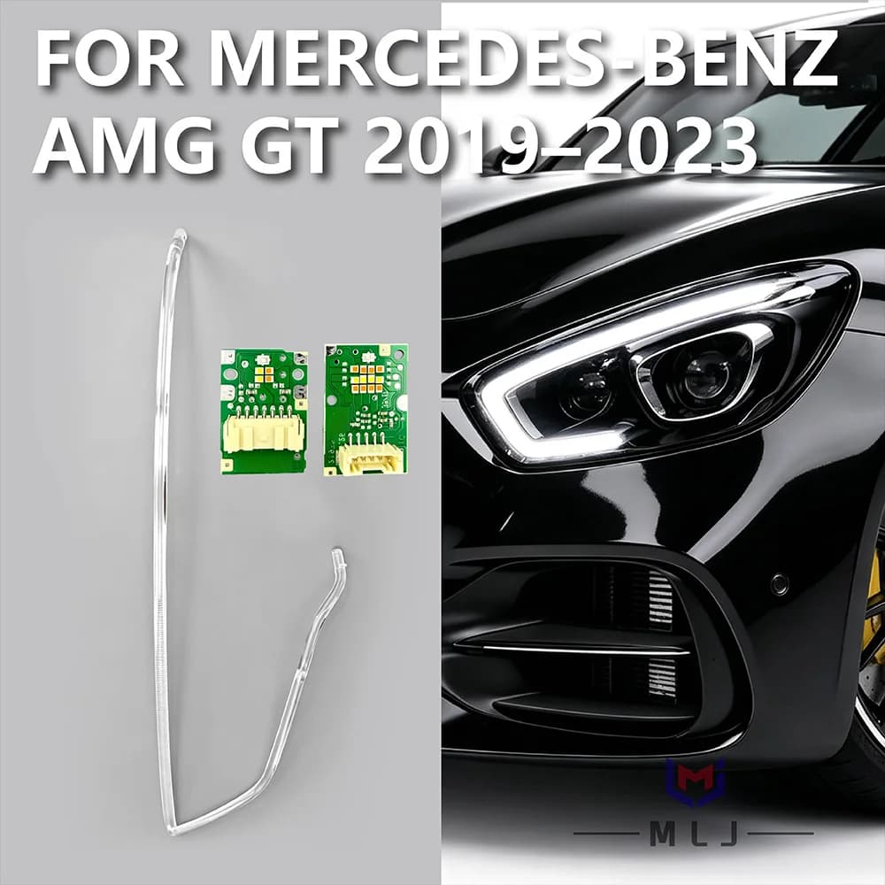 Angel Eyes LED DRL Source Chips Boards Light Guide Strips Tubes Replacement Parts For Mercedes‑Benz AMG GT 2019‑2023 Headlight