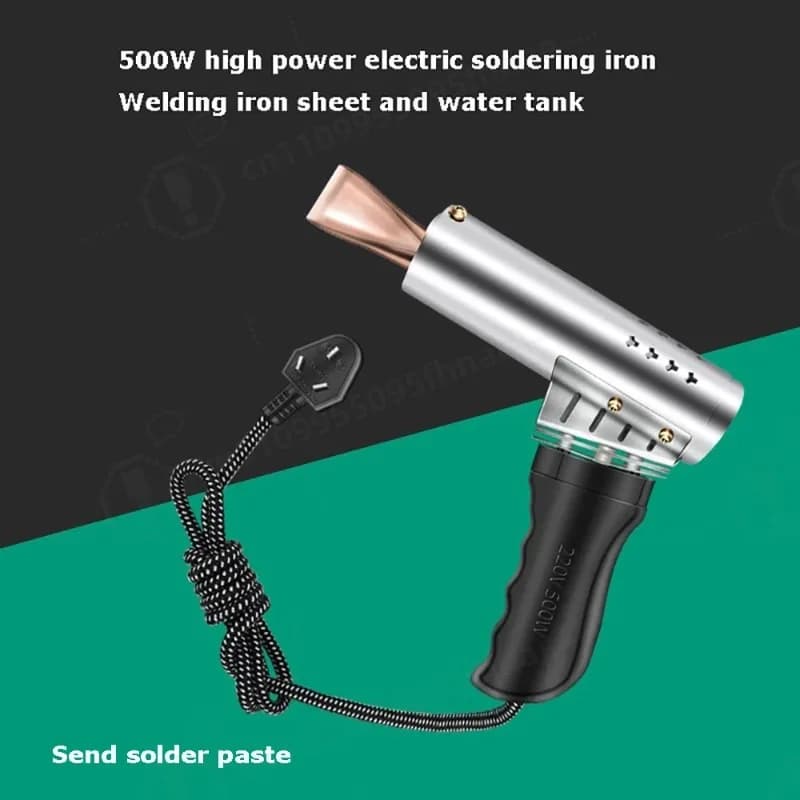 500W High Power External Heating Soldering Gun, Electric Welding Tool with Flat Copper Tip