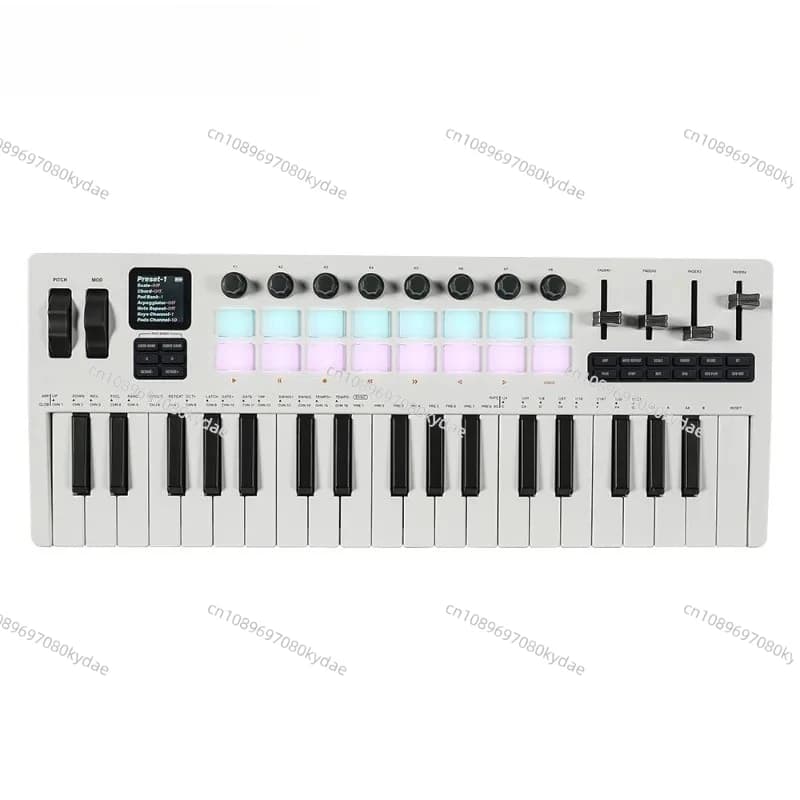 M-VAVE SMK-37 PRO Controller MIDI a 37 Tasti, 16 Pad RGB, Tastiera Wireless con Sorgente Sonora 3.5mm 150r/min