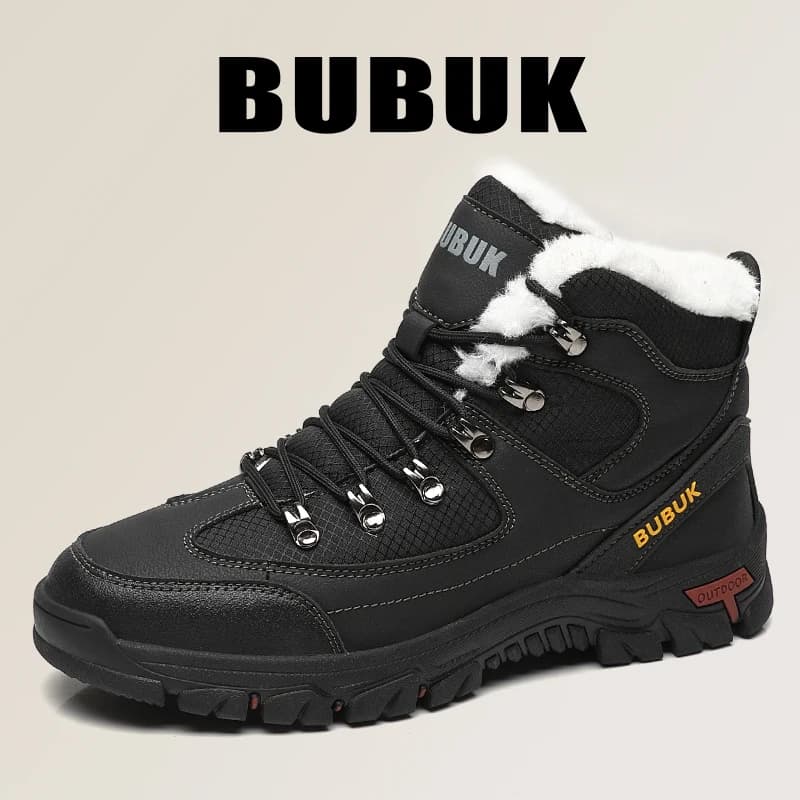 Stivali da neve invernali da uomo Bubuk con fodera in peluche - Foderati in pile per il calore, adatti per escursioni all'aperto e abbigliamento casual, stivali invernali, scarpe da trekking, scarpe casual da uomo