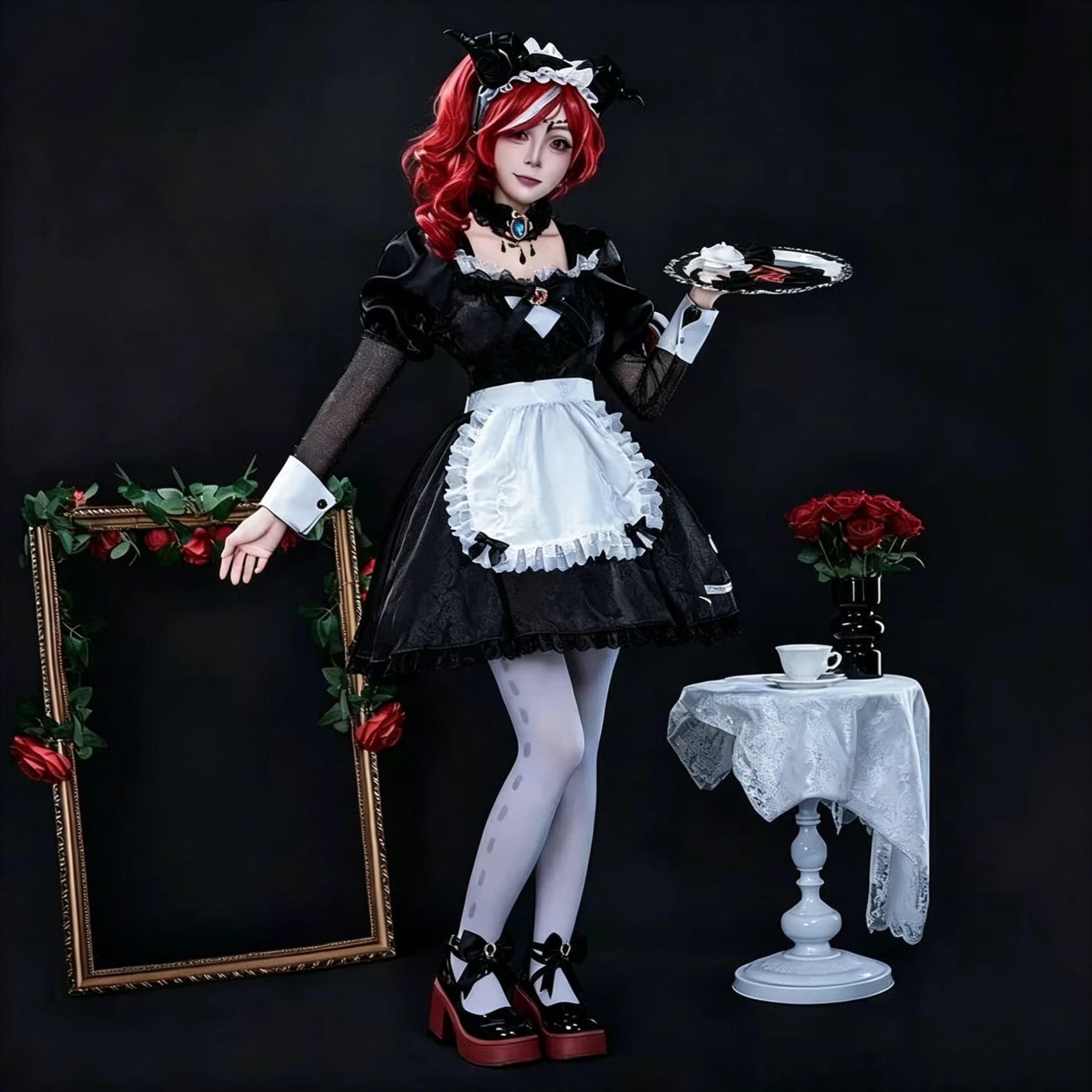 Costume da Sacerdotessa Crimson Fiona Gilman di Identity V, Abito Lolita da Cameriera Francese, Vestiti da Donna, Outfit Anime, Completi Cosplay