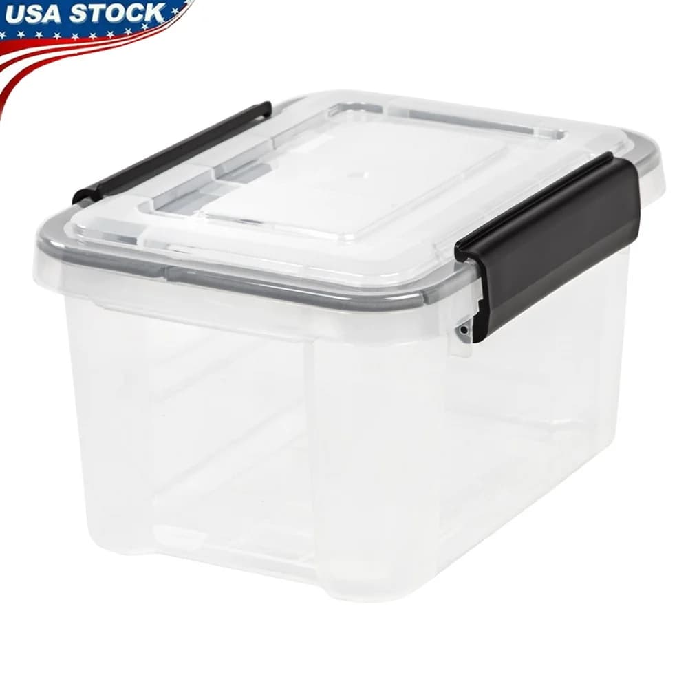 6,5 liters transparent storage container with sealing lid Stackable container for heavy loads Craft supplies Storage of memories
