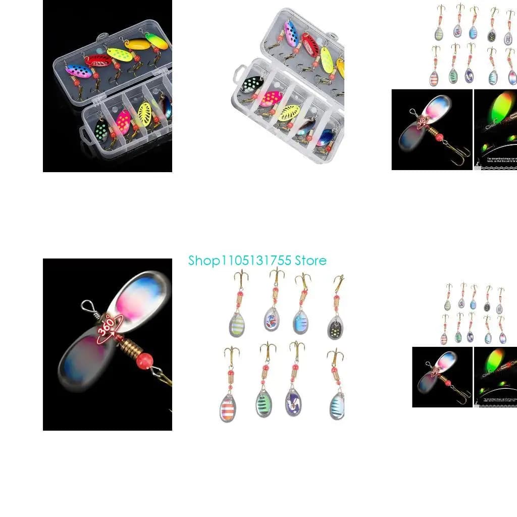 K0EF 10 Pz Spinner Esche Amo Treble Esche Trota Esche In Metallo Duro Paillettes Crankbait Esche Dure Artificiali con Scatola