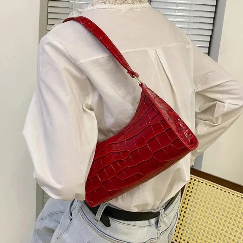 Borse in pelle PU alla moda per donna Borse a tracolla per ascelle con motivo elegante Borsa a tracolla piccola sotto le ascelle femminile bolso mujer