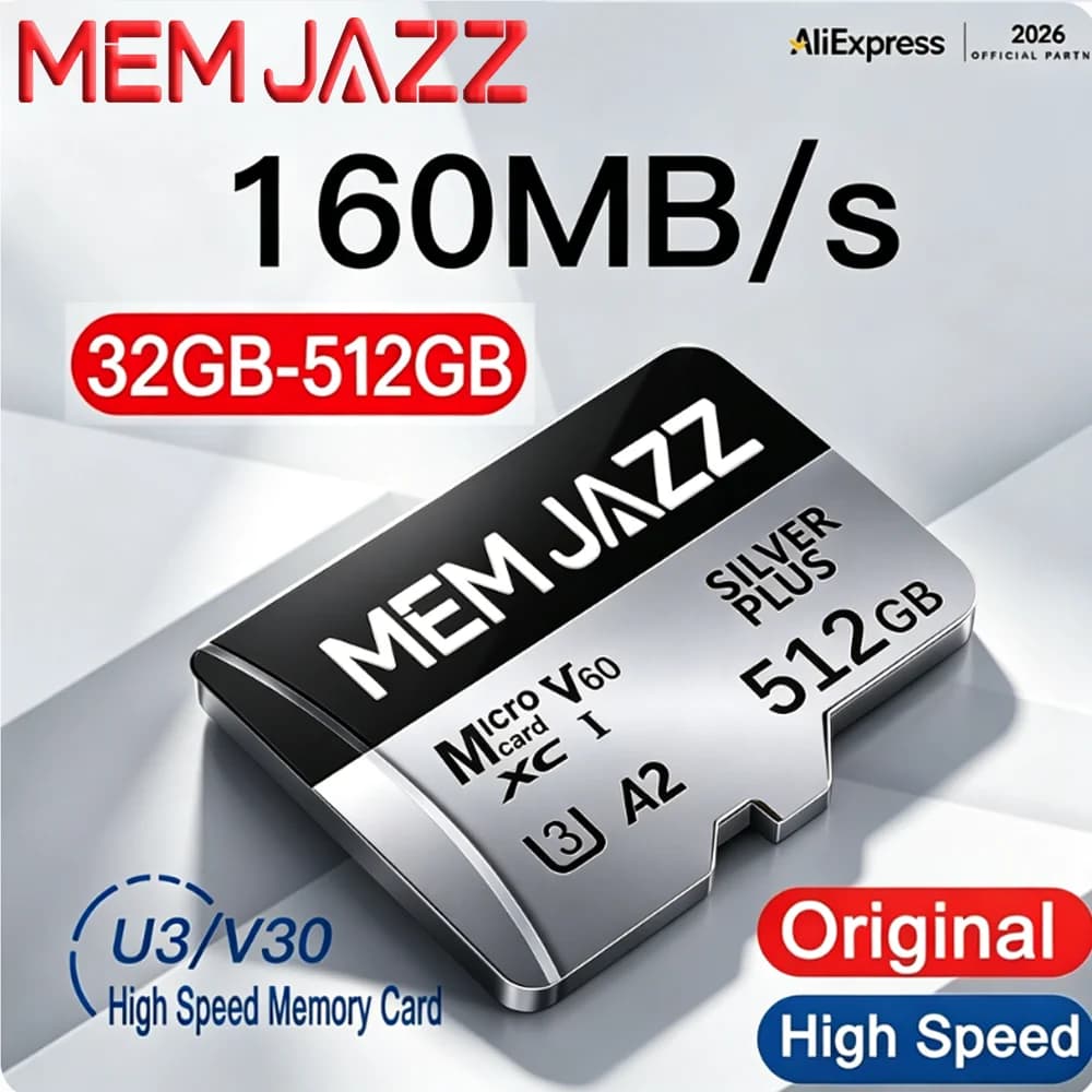 Micro SD Card TF 512GB 256GB 128GB 64GB 32GB U3 V30 A2 High-Speed Memory for Sony Canon Nikon Cameras