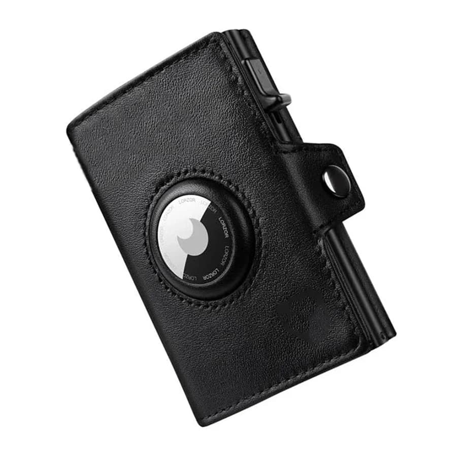 Wallet Men Minimalist Slim Carbon Fiber Leather Wallet RFID Blocking AirTag Compatible Coin Pocket Card Slots