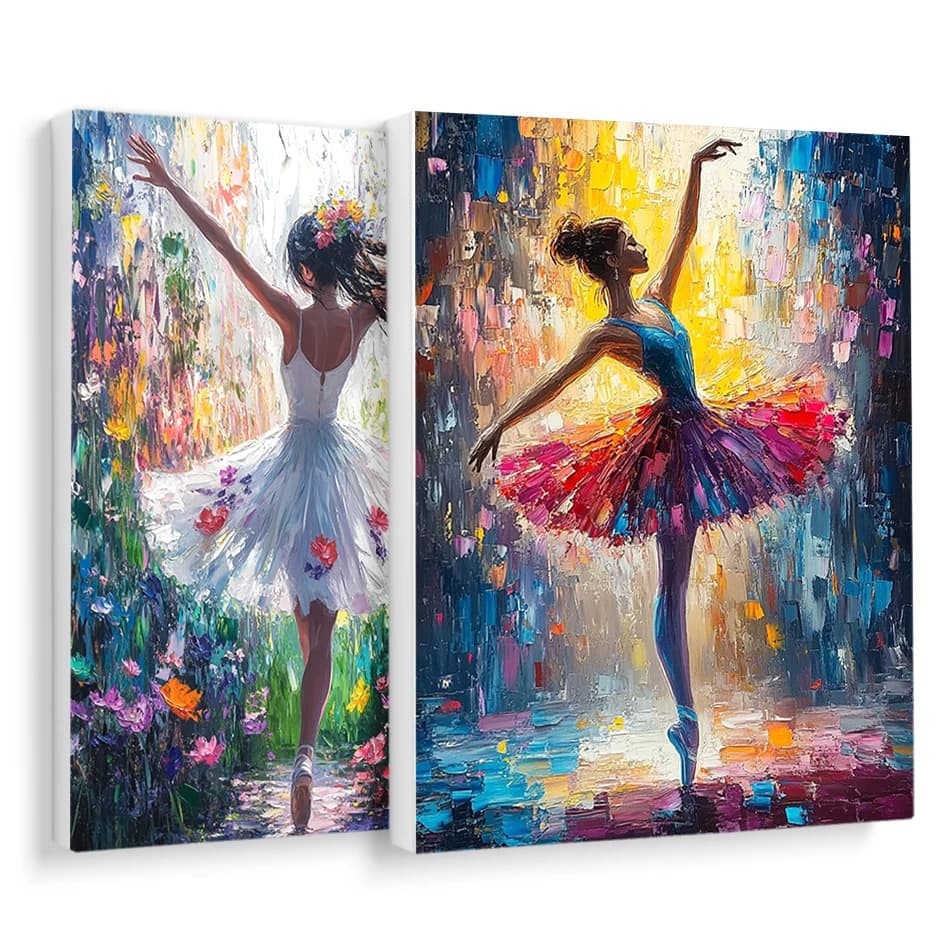 RUOPOTY Painting By Number Adults Ballet girl's silhouette Picture Paint Diy Drawing Canvas Acrylic Easy With Frame Watercolors