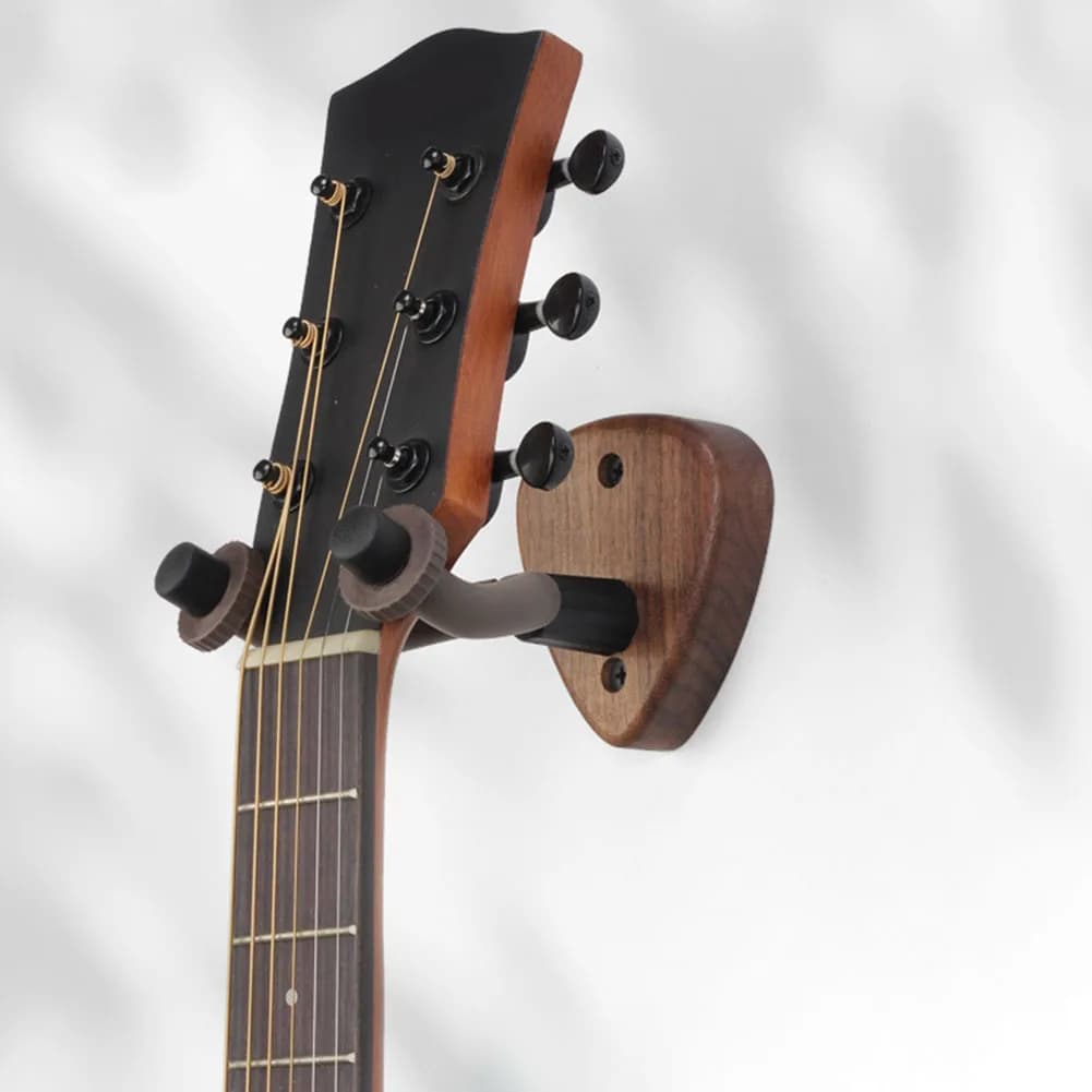 Wall Mount Guitar Hanger Black Walnut Creative Multi-functional Rubber Iron Ukulele 15*15*3cm Display Practical