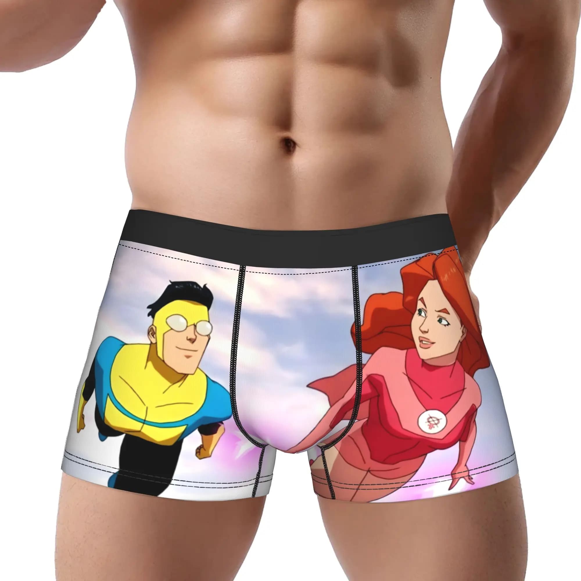 1 pezzo di mutande da uomo Mark & Atom Eve I-Invincible Comic, mutande traspiranti, pantaloncini comodi