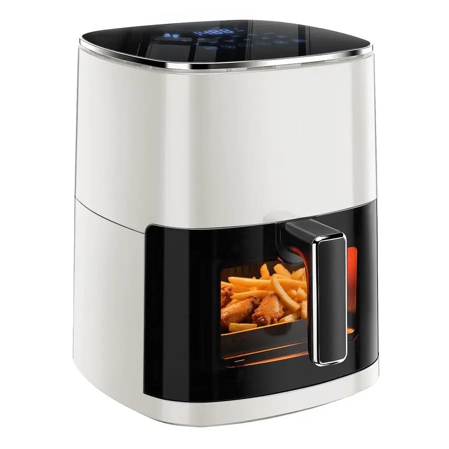 12-in-1 6.34 Qt Air Fryer, Preset Digital Fry Machine with Visible Window, Non-stick Basket and Dishwasher Washable, Air Fry