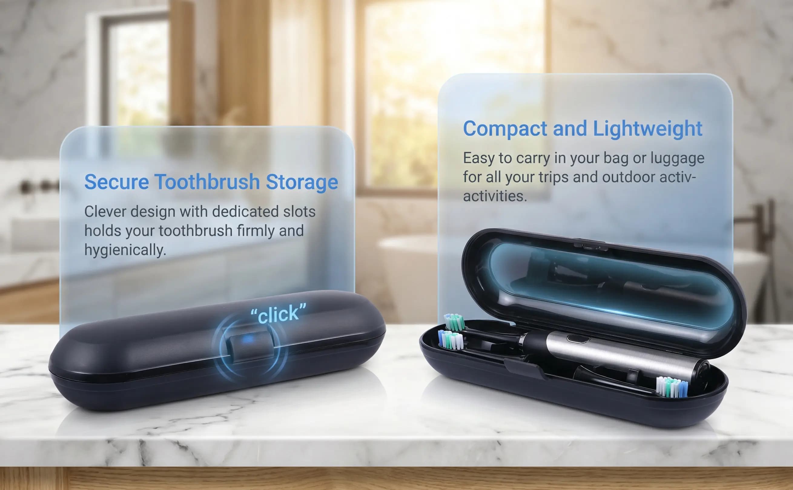 2Pcs Toothbrush Storage Box High Quality PP Material Electric Toothbrush Holder Compact Travel Friendly Deformation Prevention