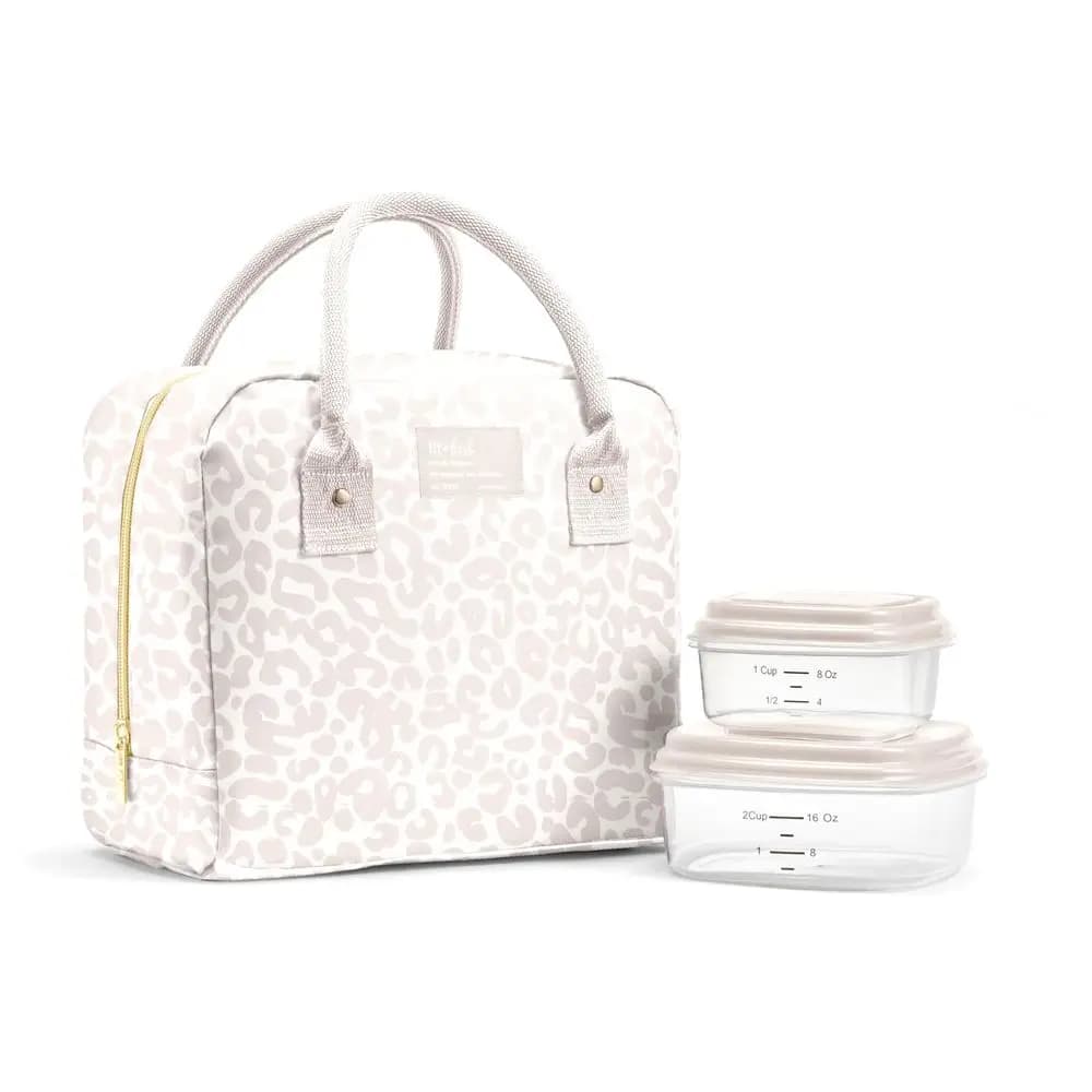 Borsa per il pranzo Bloomington per donna, borsa termica grande per il lavoro con contenitori, resistente alle perdite, resistente alle macchie, chiusura con cerniera