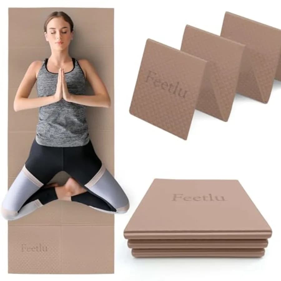 Tappetino Yoga Pieghevole Spessore 6mm Leggero Antiscivolo e Facile da Riporre Perfetto per Viaggi Yoga Pilates Allenamenti a Casa ed Esercizi a Terra