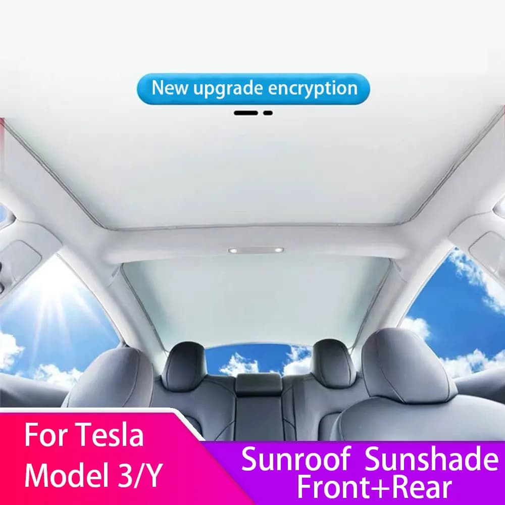 Anteriore Posteriore Tetto Apribile Parabrezza Per Tesla Modello 3 modello Y 2017-2023 Lucernario Cieco Ombreggiatura Net Aggiornamento Tetto di Vetro Parasole
