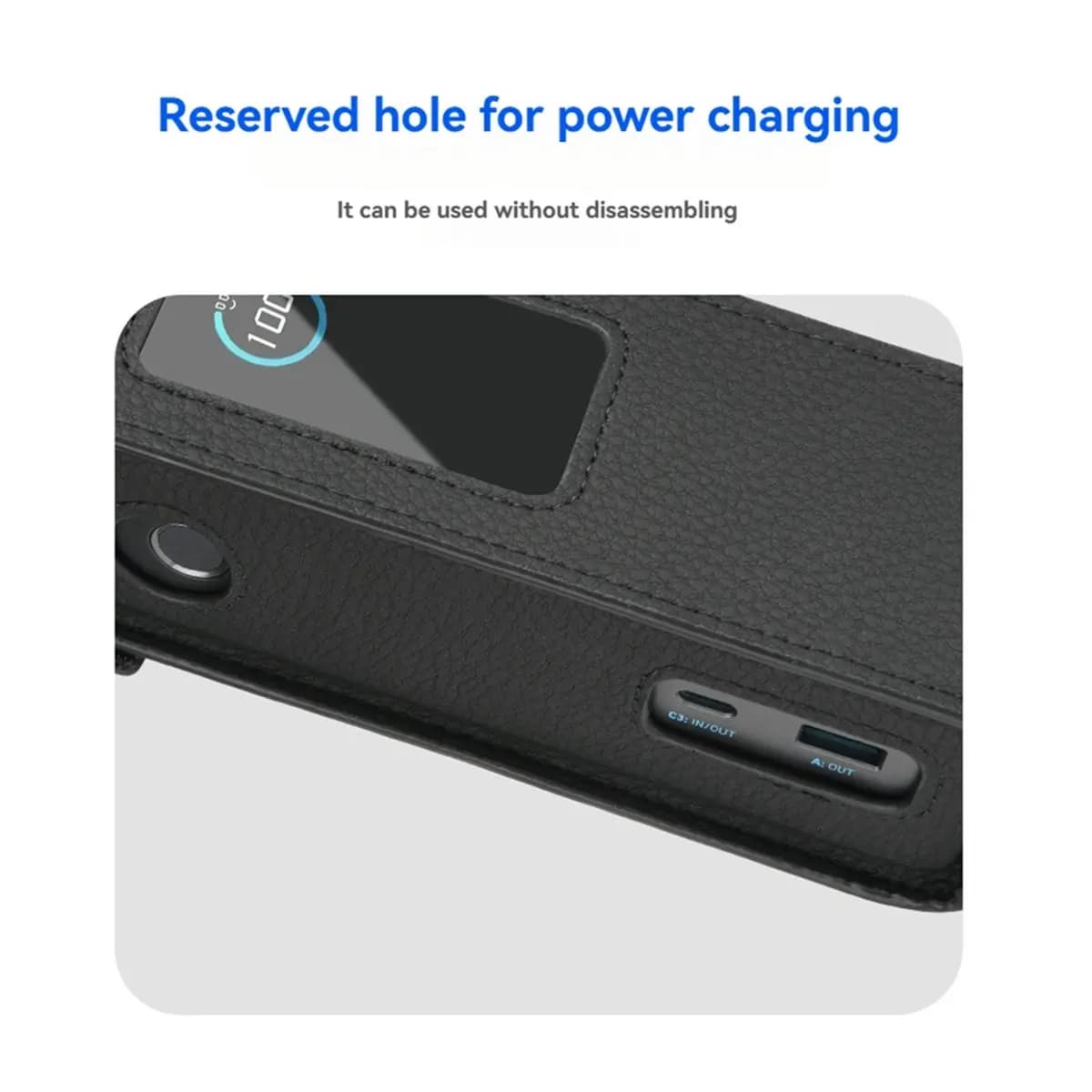 Custodia in pelle PU per Power Bank per laptop (25.000 mAh 165 W), custodia protettiva da viaggio per Power Bank (SOLO CUSTODIA)