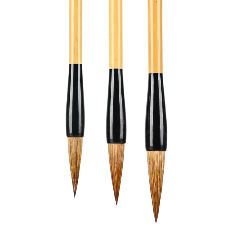Chinese Writing Brush Pen Weasel Hair Fine Line Calligraphy Brush Chinese Bird Landscape Ink Painting Wolf Hair Brush Pen Set