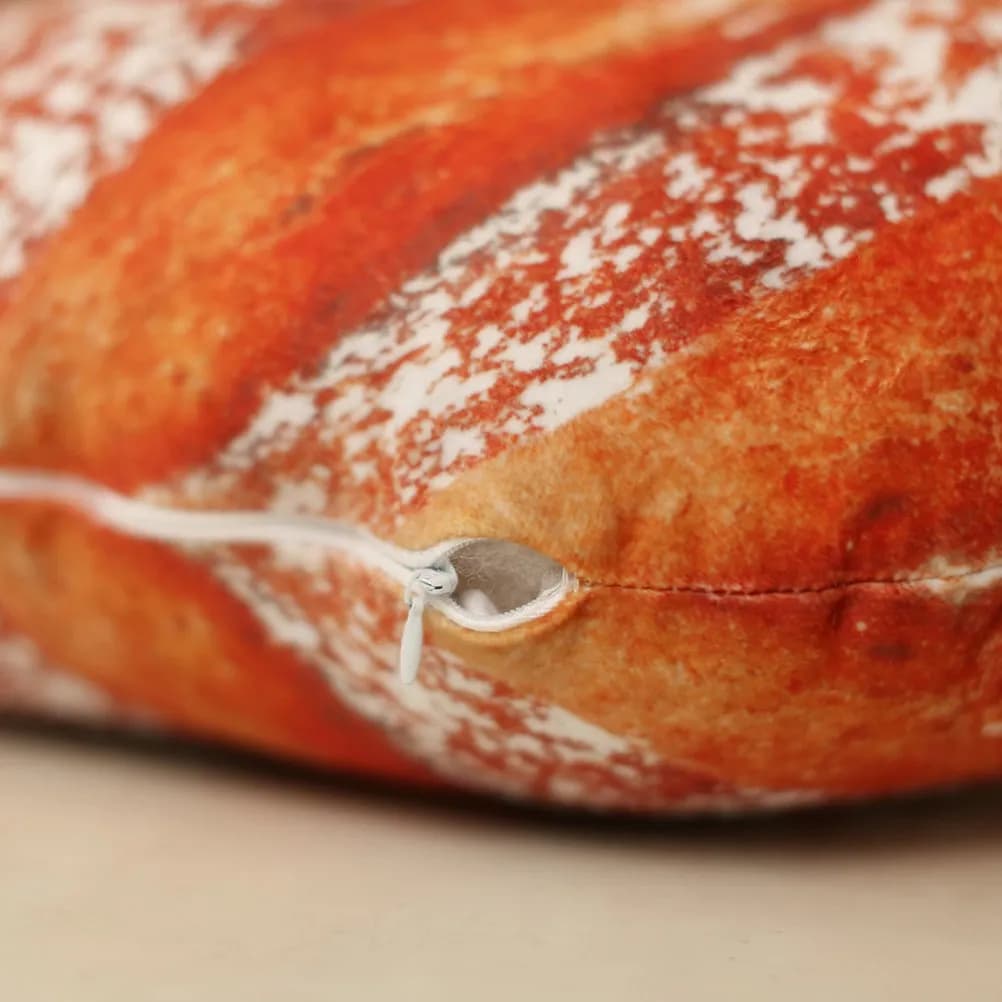 Cuscino Lombare a Forma di Pane Francese 35cm, Imbottito in Cotone, Morbido con Fodera con Cerniera per Divano e Lettura