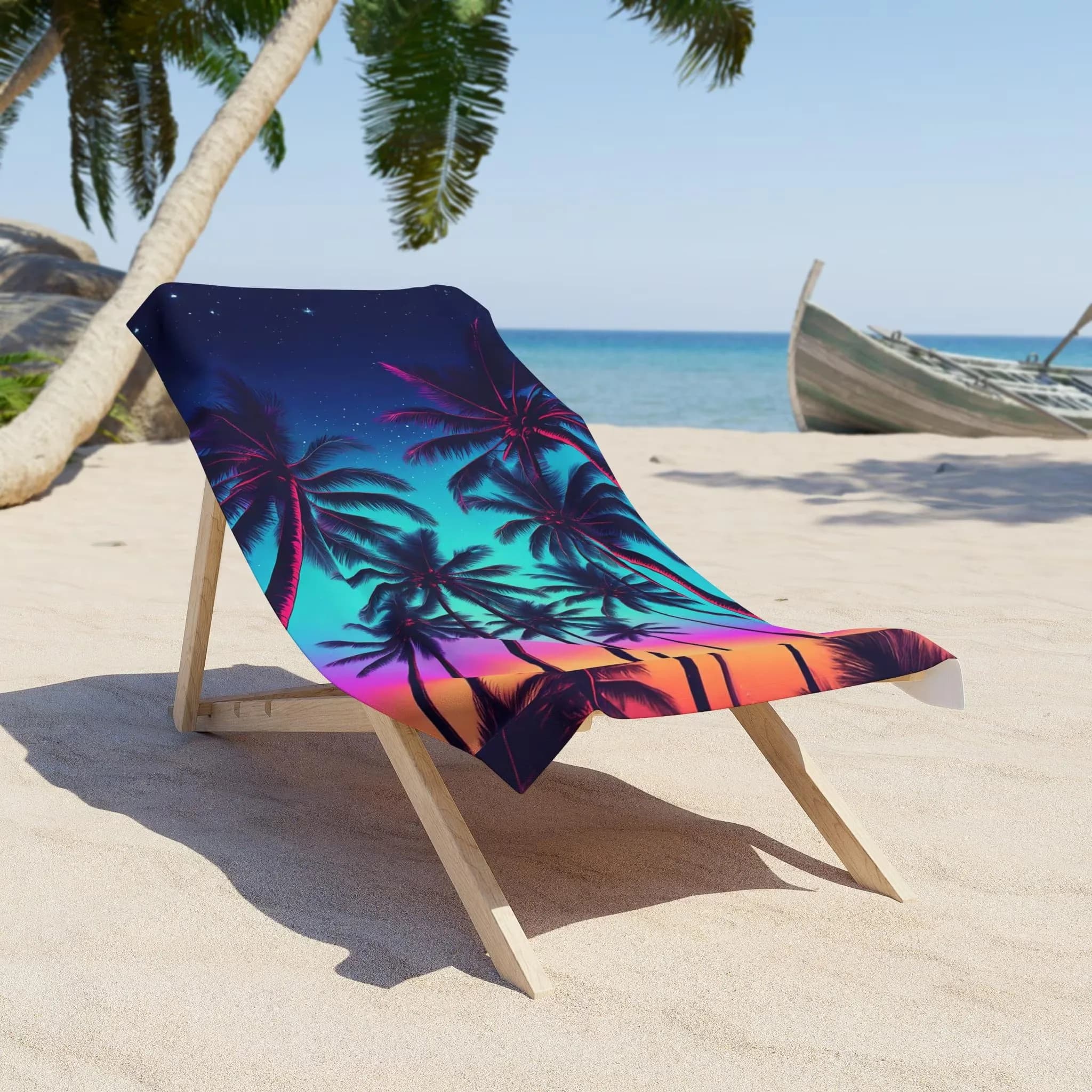 Telo Mare da Viaggio in Microfibra con Stampa Palma Tropicale, Asciugamano Oversize Assorbente ad Asciugatura Rapida Anti-Sabbia per Spiaggia, Campeggio, Foto