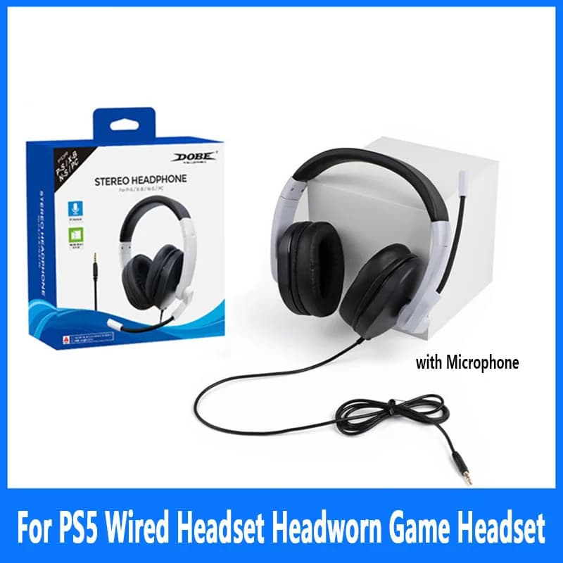 Per PS5 Cuffie cablate Cuffie da gioco con microfono per PS4/Switch/ONE/360/PC Accessori universali per macchine da gioco