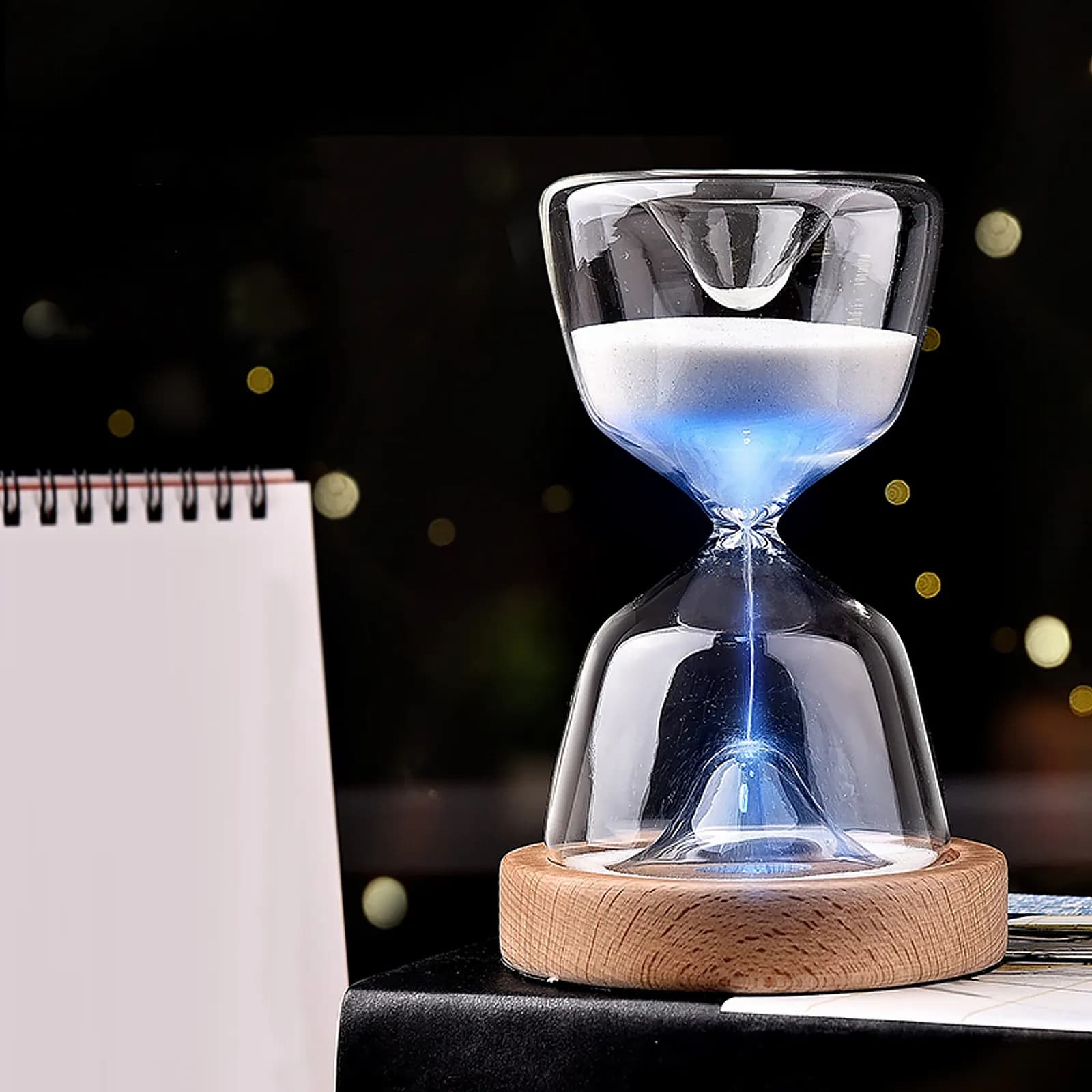 Set of 1 LED Night Lamp with Clessidra Shape USB Charge, Creative Home Decorative Light, Desk, Bedroom, Camping and External Use