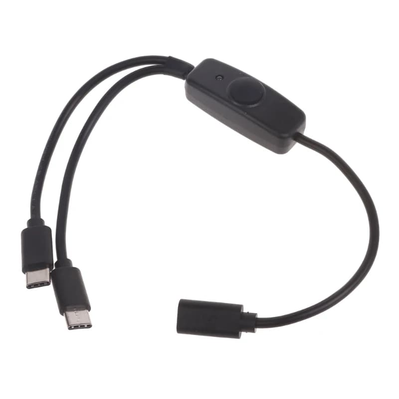E56B cable type C female double USB male charging two devices simultaneously