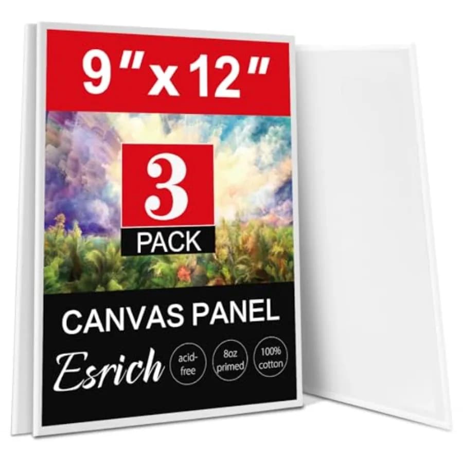 Canvas Boards for Painting, 3 Pack Canvases for Painting Cotton Primed Acid Free Blank Canvas Panels for Oil Paint, Watercolor,