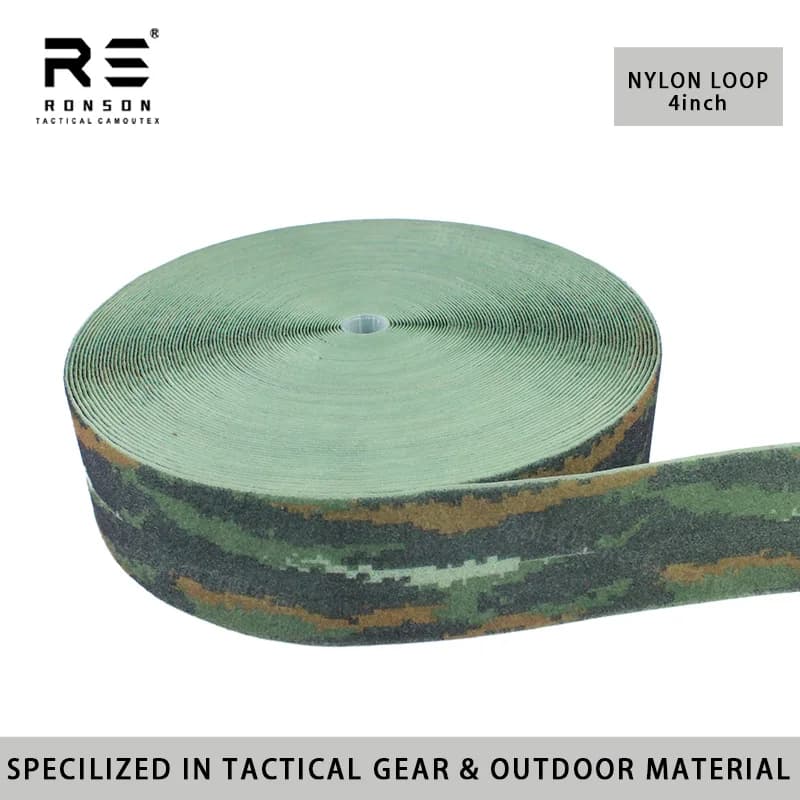Nylon da 4 pollici stampato mimetico cinese 07WJ per nastro di fissaggio ad anello in velcro Materiale ecologico per ingranaggi tattici Vendita calda