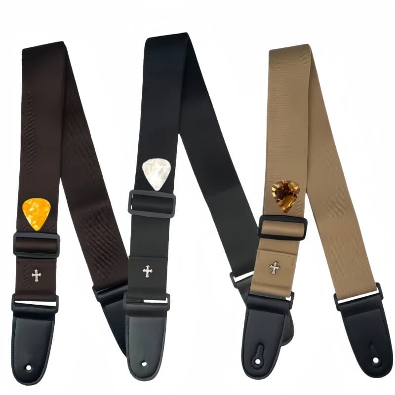 Tracolla per Chitarra Miwayer per Chitarra Elettrica, Acustica e Folk, Cintura Vintage Personalizzata con Tasca per Plettri, Accessori per Chitarra da Uomo