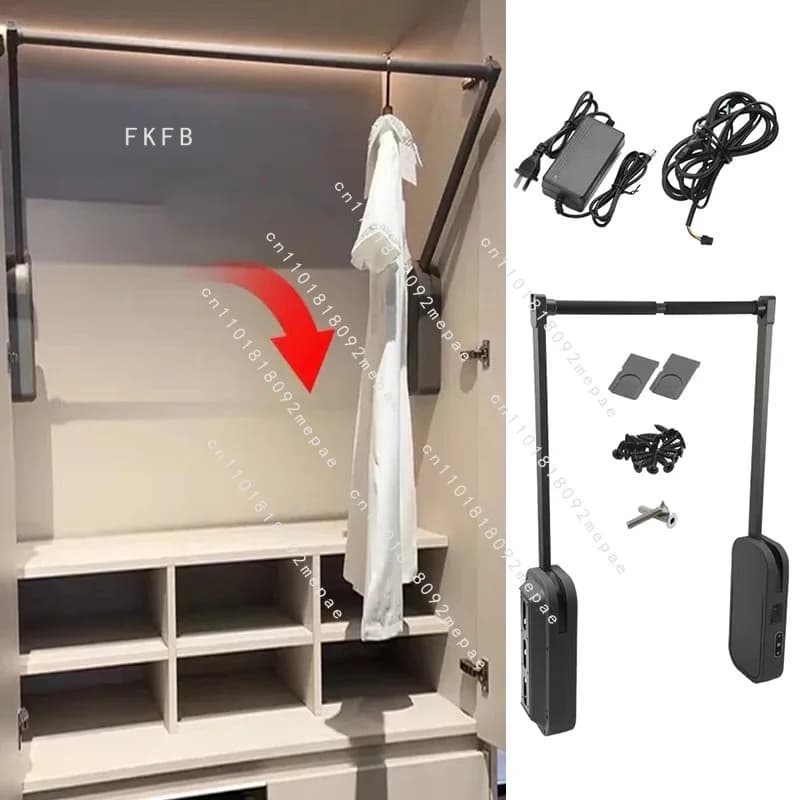 Best Multi-Functional Cabinet Intelligent Lifting Furniture Hardware Hanger Foldable Down Electric Rail Clothes Wardrobe Lifter