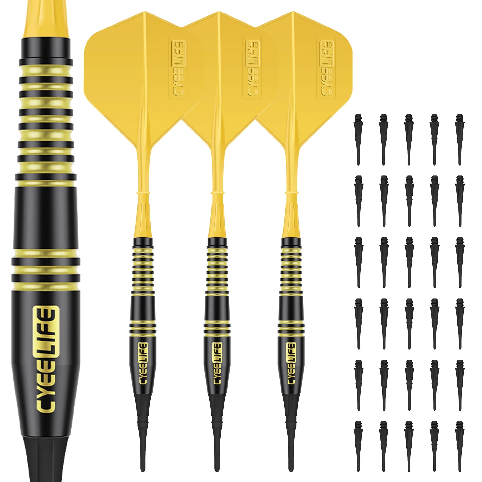CyeeLife 18g Fusto per freccette in rame di alta gamma con punte morbide elettroniche per giochi di freccette, 30 punte per freccette morbide