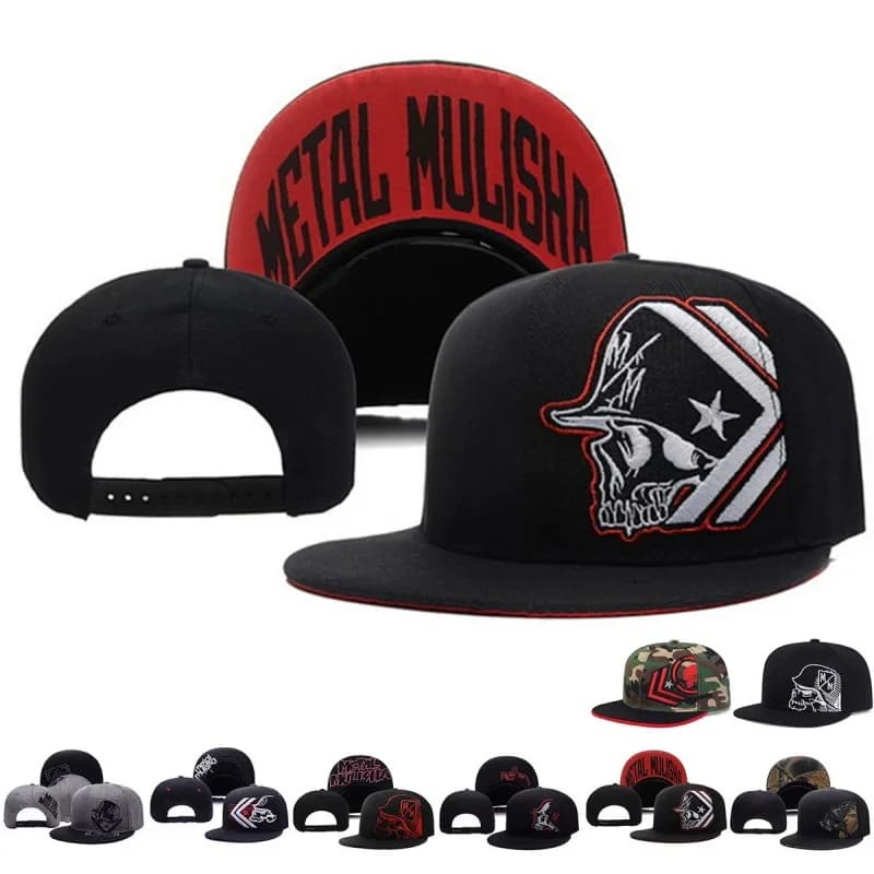 Unisex Baseball Hat with Skeleton Embroidery, Open Sports Flat Hats, Hip Hop Fashion Hats for Men, Solar Protective Hat