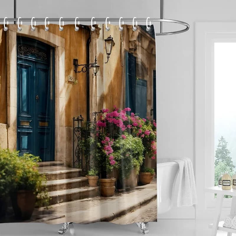 Tenda da doccia per cartoni animati per auto Tenda da bagno impermeabile Tenda divisoria per bagno Decorazione per la casa universale Stile Ins