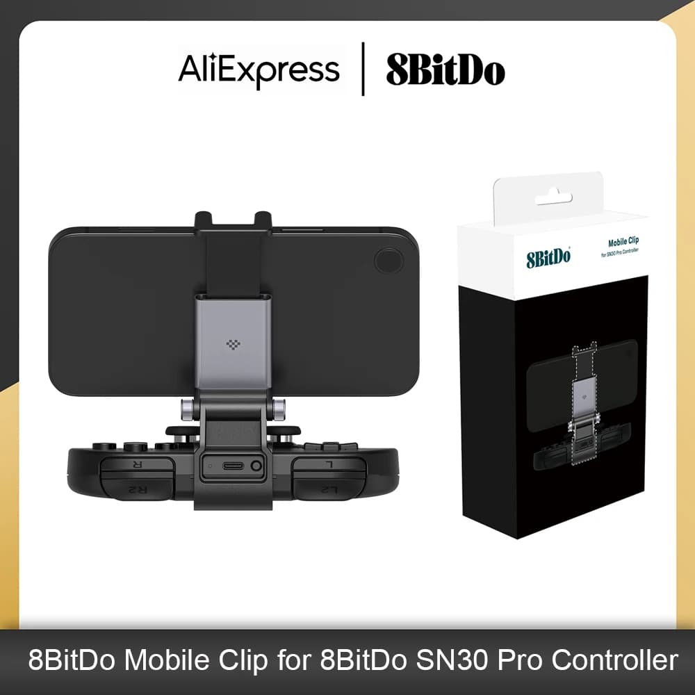 Clip mobile 8BitDo per controller 8BitDo SN30 Pro SF30 Pro, supporto per telefono con supporto regolabile (49-86 mm) Accessori di gioco
