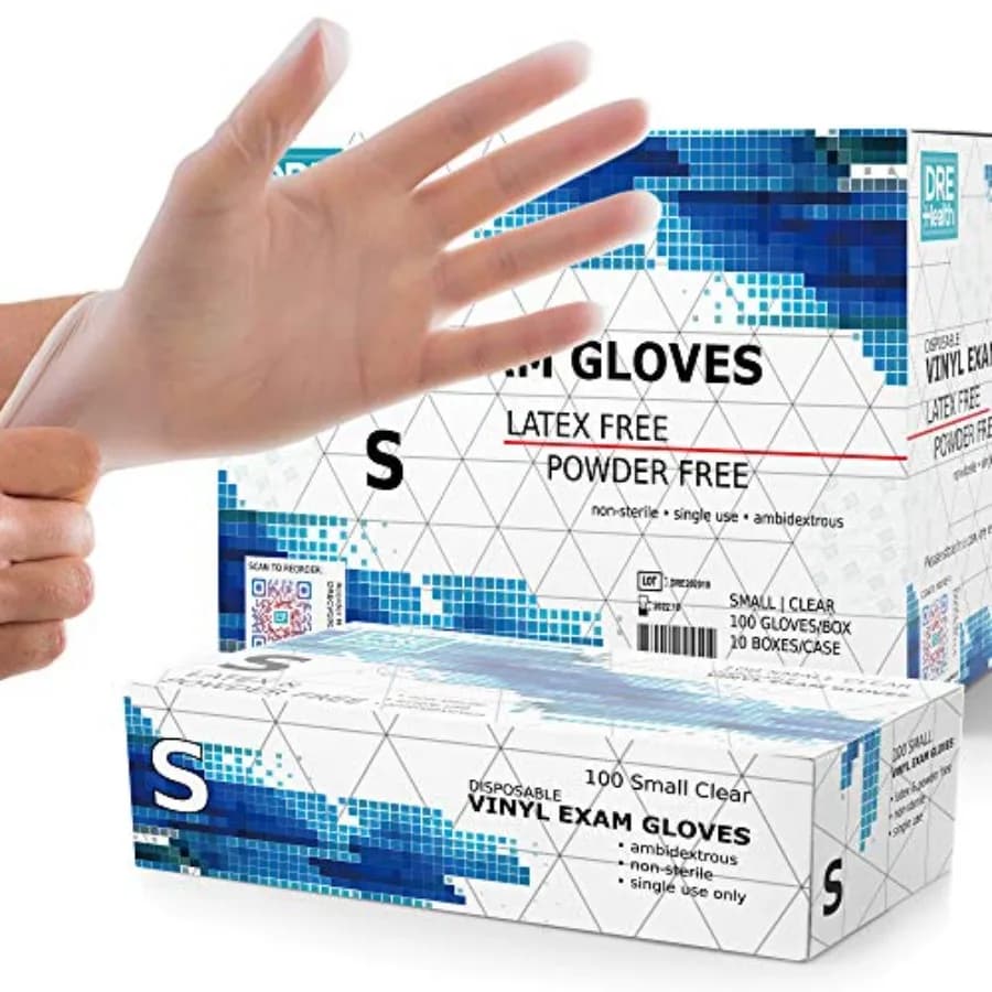 Guanti Monouso Senza Lattice Piccoli [000 Pezzi] - Guanti in Vinile Trasparente da 4 Mil - Extra Resistenti - Sicuri per Alimenti - Guanti da Esame