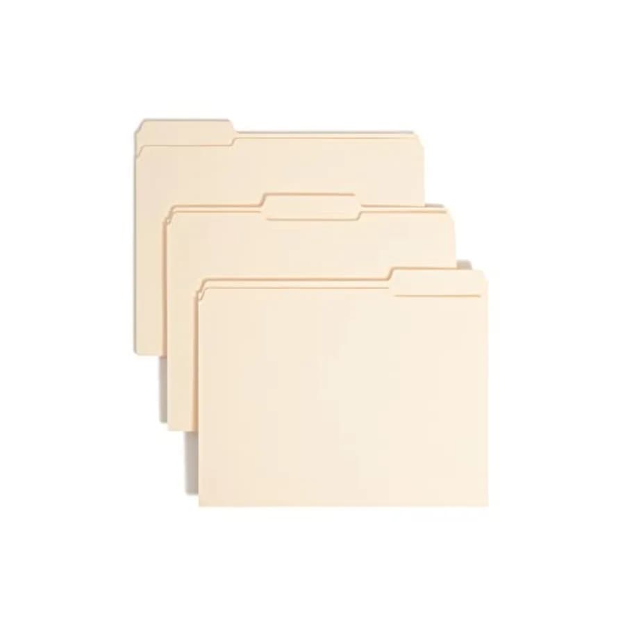 Fastener File Folder, 1 Fastener, Reinforced 1/3-Cut Tab, Letter Size, Manila, 50 per Box 14534