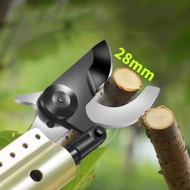 High-altitude rechargeable pruning shears, electric shears for tall branches, extended pole garden shears, domestic fruit tree branch