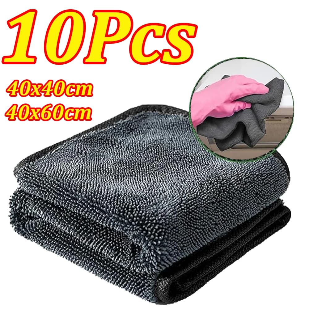 1-10 pezzi asciugamano in microfibra per lavaggio auto 40x40 cm 40x60 cm asciugatura automatica panno per pulizia asciugamano dettagli lucidatura per la finestra della cucina di casa