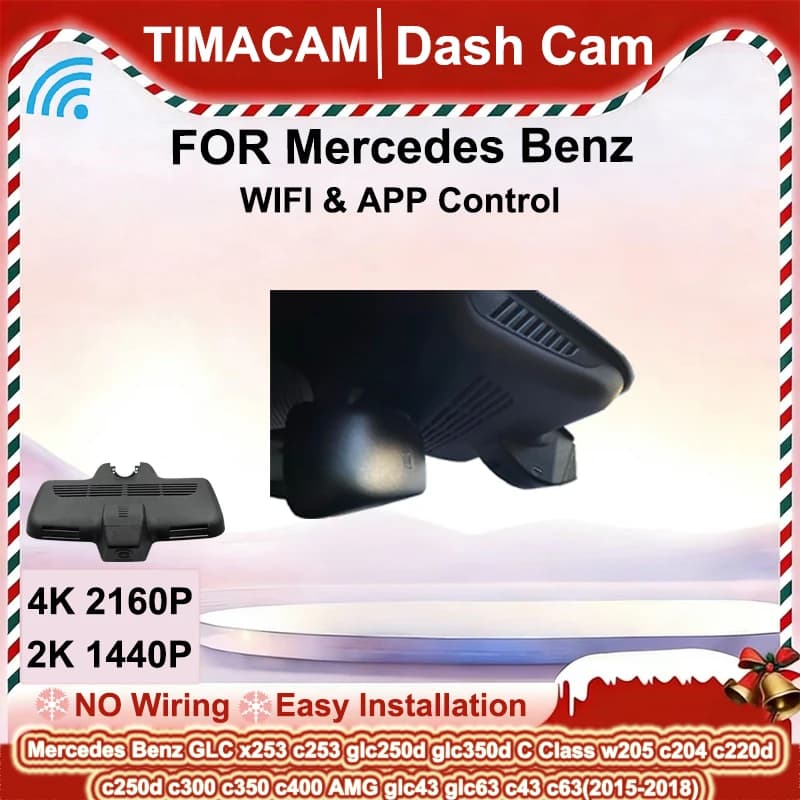 TIMACAM 2K 4K Dash Cam For Mercedes Benz GLC glc250d glc350d glc43 glc63 x253 c253 2015-2018 Class C220d C43 C63 W205 C204
