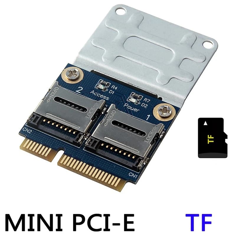 ABMO 2 SSD HDD per laptop Dual Micro-SD SDHC SDXC Lettore di schede di memoria da TF a Mini PCIe MPCIe a 2 Mini-Scard Mini Adattatore Pci-E