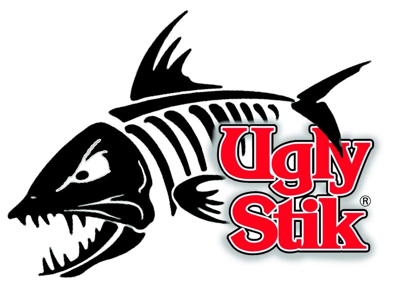 For ugly STIK BLACK FISH STICKER decal label VINTAGE decal LURE REEL TACKLE BOX USA