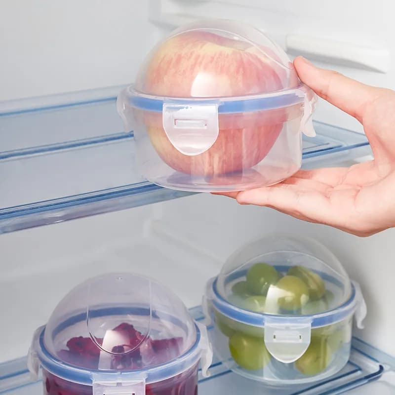 Scatola portaoggetti per frigorifero Scatola fresca sigillata Mela Limone Pomodoro Cipolla Contenitore per alimenti per frutta Organizzatore per frigorifero Forniture da cucina