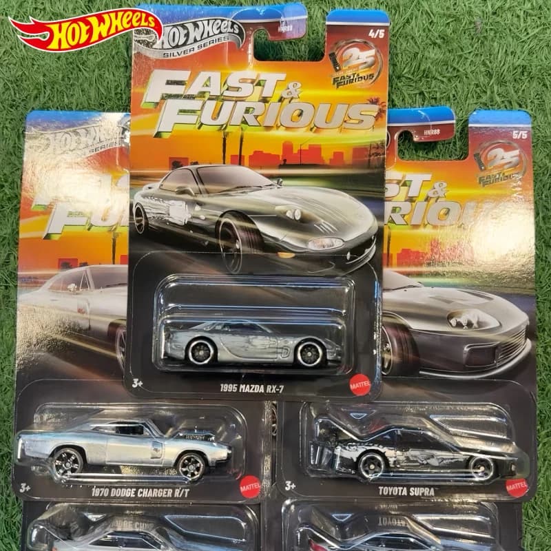2026 New Hot Wheels Silver Serie Fast & Furious Honda Civic Dodge Charger Mitsubishi Eclipse Collectible Car Model Birthday Gift