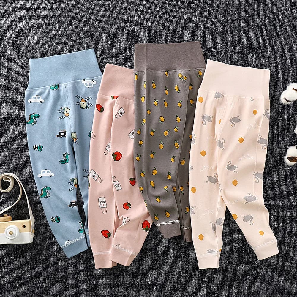 Toddler Boys Girl Spring Fall pantaloni a vita alta Kid Warm Underwear Baby Homewear New Children Winter Pajams Open Trouse