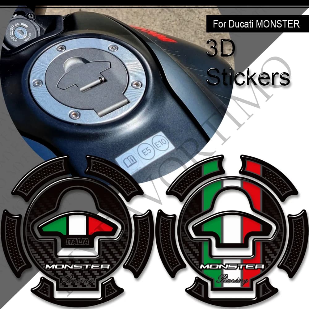 Decalcomanie 3D Per Ducati Monster 620 696 796 800 950 939 821 797 937 1000 1100 1200 SP Protezione Rilievo del Carro Armato Gas Olio Combustibile Tappo Adesivi